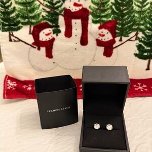 NWOT- Francis Claire 3.2 total ct.wt.Moissanite post sterling silver earrings.